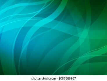 Light Blue, Green vector pattern with bent ribbons. Creative illustration in halftone marble style with gradient. A completely new marble design for your business.