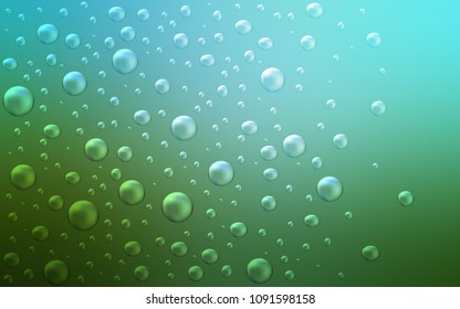 Light Blue, Green vector pattern with spheres. Blurred decorative design in abstract style with bubbles. Completely new template for your brand book.