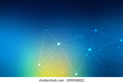 Light Blue, Green vector pattern with spheres, triangles. Decorative design in abstract style with triangle structure. Pattern can be used for futuristic ad, booklets.