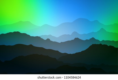 Light Blue, Green vector pattern with curved circles. Colorful illustration in abstract mountain style with gradient. The elegant pattern for brand book.