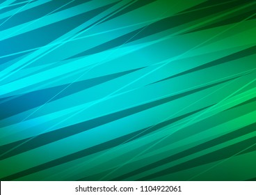 Light Blue, Green vector pattern with narrow lines. Lines on blurred abstract background with gradient. The pattern can be used for busines ad, booklets, leaflets
