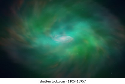 Light Blue, Green vector pattern with night sky stars. Shining colored illustration with bright astronomical stars. Best design for your ad, poster, banner.