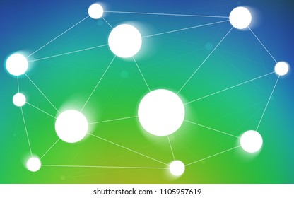 Light Blue, Green vector pattern with spheres, triangles. Illustration with set of colorful abstract circles and lines. Beautiful design for your business advert.