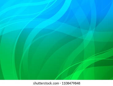 Light Blue, Green vector pattern with bent ribbons. Shining crooked illustration in marble style. A completely new template for your business design.