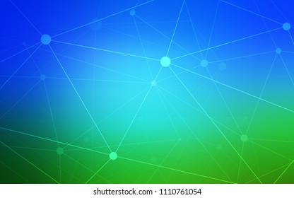 Light Blue, Green vector pattern with spheres, triangles. Modern abstract colorful illustration with spheres and lines. New design for ad, poster, banner of your website.