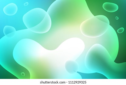 Light Blue, Green vector pattern with curved circles. Colorful abstract illustration with gradient lines. Memphis style for your business design.