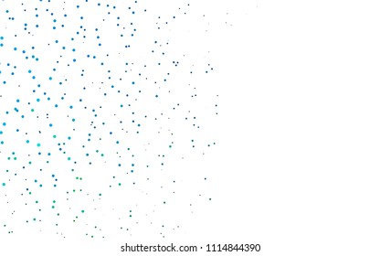 Light Blue, Green vector  pattern with spheres. Glitter abstract illustration with blurred drops of rain. The pattern can be used for ads, leaflets of liquid.