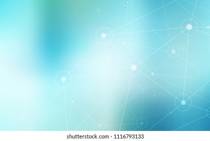 Light Blue, Green vector pattern with spheres, triangles. Design with connection of dots and lines on colorful background. New design for ad, poster, banner of your website.