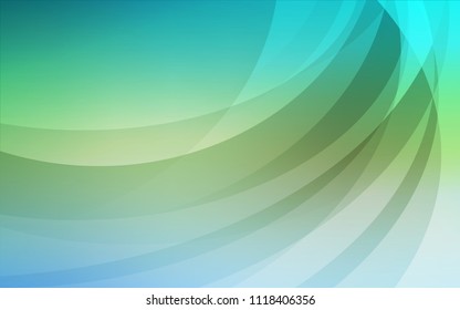 Light Blue, Green vector pattern with bent ribbons. A vague circumflex abstract illustration with gradient. Textured wave pattern for backgrounds.