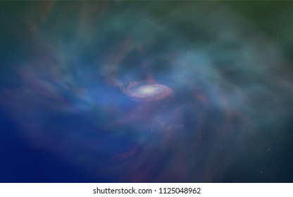 Light Blue, Green vector pattern with night sky stars. Space stars on blurred abstract background with gradient. Best design for your ad, poster, banner.