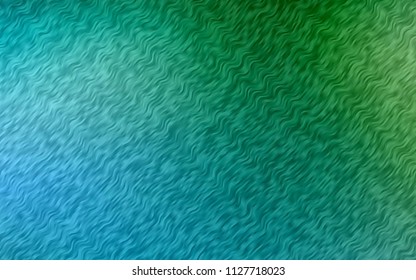 Light Blue, Green vector pattern with bent ribbons. A sample with blurred bubble shapes. A completely new marble design for your business.