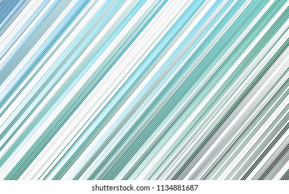 Light Blue, Green vector pattern with narrow lines. Lines on blurred abstract background with gradient. The template can be used as a background.