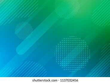 Light Blue, Green vector pattern with rounded lines, dots. Capsules on blurred abstract background with gradient dots. The pattern can be used for websites.