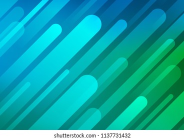 Light Blue, Green vector pattern with narrow lines. Lines on blurred abstract background with gradient. The pattern can be used for busines ad, booklets, leaflets