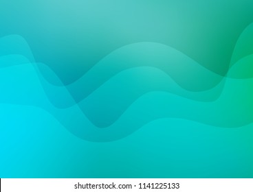 Light Blue, Green vector pattern with lava shapes. Glitter abstract illustration with wry lines. The template for cell phone backgrounds.