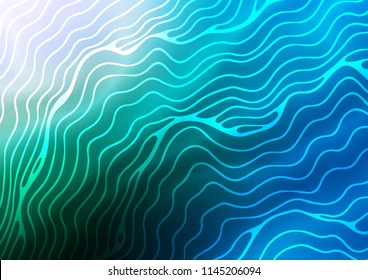 Light Blue, Green vector pattern with lamp shapes. Shining illustration, which consist of blurred lines, circles. A completely new marble design for your business.