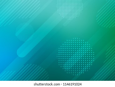 Light Blue, Green vector pattern with rounded lines, dots. Decorative shining illustration with lines, dots on abstract template. Smart design for your business advert.