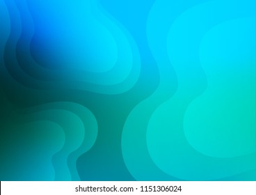 Light Blue, Green vector pattern with bent ribbons. Shining illustration, which consist of blurred lines, circles. Marble design for your web site.