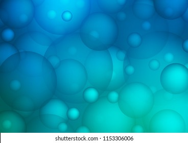 Light Blue, Green vector pattern with spheres. Illustration with set of shining colorful abstract circles. Beautiful design for your business natural advert.