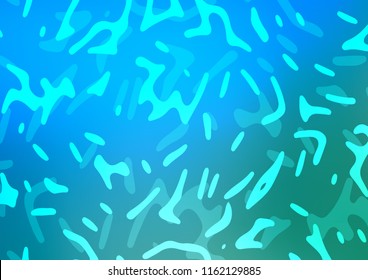 Light Blue, Green vector pattern with lines, ovals. A sample with blurred bubble shapes. Pattern for your business design.