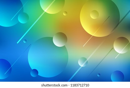 Light Blue, Green vector pattern with spheres. Illustration with set of shining colorful abstract circles. Pattern can be used for ads, leaflets.