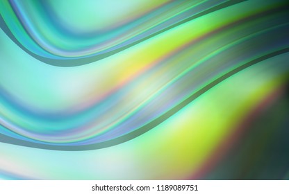 Light Blue, Green vector pattern with curved circles. Modern gradient abstract illustration with bandy lines. A completely new template for your business design.