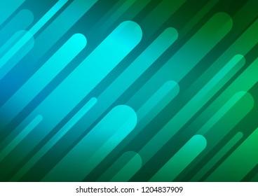 Light Blue, Green vector pattern with narrow lines. Lines on blurred abstract background with gradient. Smart design for your business advert.