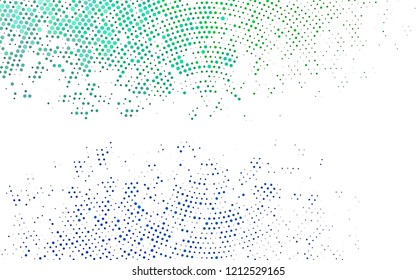 Light Blue, Green vector pattern with spheres. Blurred bubbles on abstract background with colorful gradient. Pattern of water, rain drops.