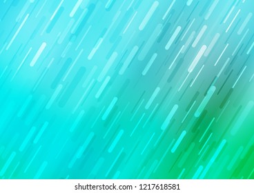 Light Blue, Green vector pattern with narrow lines. Decorative shining illustration with lines on abstract template. Best design for your ad, poster, banner.