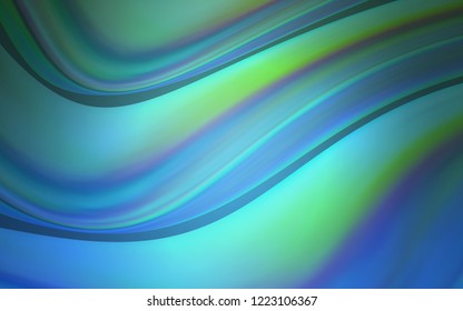 Light Blue, Green vector pattern with bent ribbons. Creative illustration in halftone marble style with gradient. The best blurred design for your business.