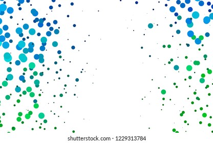 Light Blue, Green vector pattern with spheres. Blurred decorative design in abstract style with bubbles. Pattern for beautiful websites.
