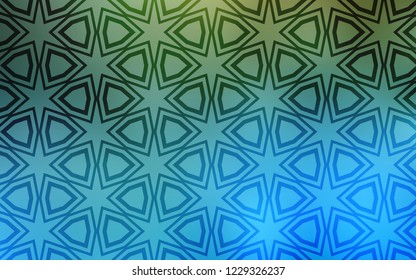 Light Blue, Green vector pattern with christmas stars. Stars on blurred abstract background with gradient. Pattern for new year ad, booklets.