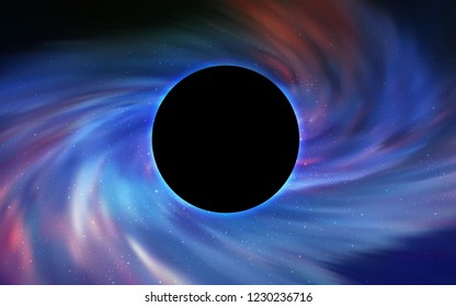 Light Blue, Green vector pattern with a black hole, stars. Illustration with colorful milky way stars and a black hole. Backdrop for Black Friday promotions.