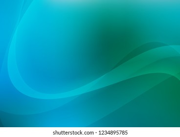 Light Blue, Green vector pattern with lines, ovals. Glitter abstract illustration with wry lines. Pattern for your business design.