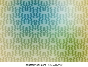 Light Blue, Green vector pattern with lines, rectangles. Colorful lines, squares on abstract background with gradient. Pattern for business booklets, leaflets.