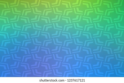 Light Blue, Green vector pattern with bent lines. Glitter abstract illustration with wry lines. A completely new memphis design for your business.