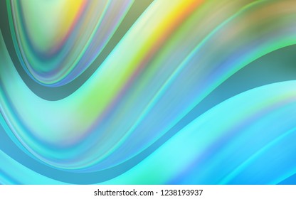 Light Blue, Green vector pattern with bent lines. Shining illustration, which consist of blurred lines, circles. Brand new design for your ads, poster, banner.