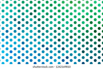 Light Blue, Green vector pattern with spheres. Blurred decorative design in abstract style with bubbles. Pattern of water, rain drops.