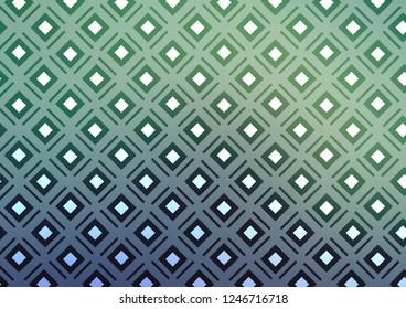 Light Blue, Green vector pattern with lines, rectangles. Colorful decorative design in simple style with lines, rhombuses. Best design for your ad, poster, banner.
