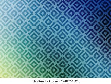 Light Blue, Green vector pattern with lines, rectangles. Modern geometric abstract illustration with lines, squares. Pattern for ads, posters, banners.