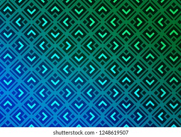 Light Blue, Green vector pattern with lines, rectangles. Modern geometric abstract illustration with lines, squares. Pattern for business booklets, leaflets.