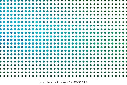 Light Blue, Green vector pattern with spheres. Blurred bubbles on abstract background with colorful gradient. Pattern for ads, booklets.