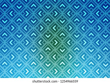 Light Blue, Green vector pattern with lines, rectangles. Colorful lines, squares on abstract background with gradient. Pattern for ads, posters, banners.