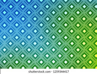 Light Blue, Green vector pattern with lines, rectangles. Colorful illustration with lines, cubes on abstract template. Best design for your ad, poster, banner.