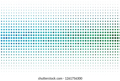 Light Blue, Green vector pattern with spheres. Glitter abstract illustration with blurred drops of rain. Design for business adverts.