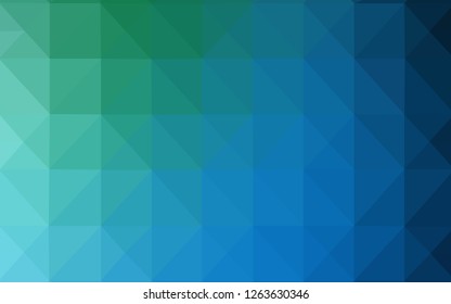 Light Blue, Green vector pattern with gradient triangles. Glitter abstract illustration with an elegant triangles. The template for cell phone's backgrounds.