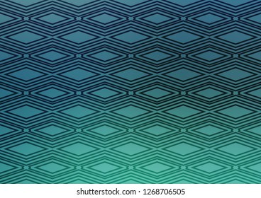 Light Blue, Green vector pattern with lines, rectangles. Colorful decorative design in simple style with lines, rhombuses. Pattern for business booklets, leaflets.