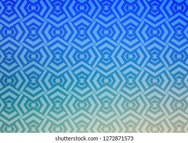 Light Blue, Green vector pattern with narrow lines. Glitter abstract illustration with colored sticks. Smart design for your business advert.