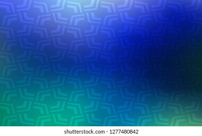 Light Blue, Green vector pattern with lines, ovals. Creative geometric illustration in marble style with gradient. Textured wave pattern for backgrounds.