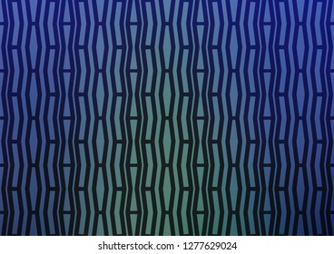 Light Blue, Green vector pattern with narrow lines. Lines on blurred abstract background with gradient. The template can be used as a background.